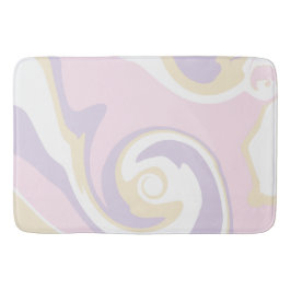 Tapete De Banheiro Derramar - Rosa Pastel, Amarelo e Roxo