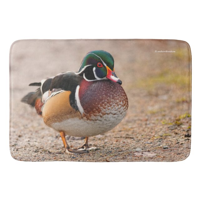 Tapete De Banheiro Desenho de madeira em gravel (Frente)