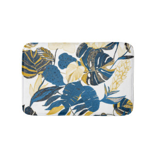 Tapete De Banheiro Desenho De Mão Tropical: Padrão Criativo Sem Olho