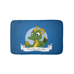 Tapete De Banheiro Desenhos animados do dragão verde