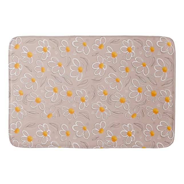 Tapete De Banheiro Desenhos Florais Felizes (Frente)