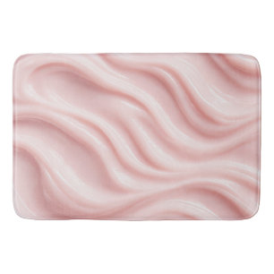 Tapete De Banheiro Design Abstrato Creme Rosa