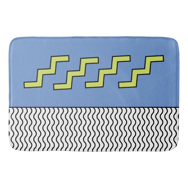 Tapete De Banheiro design abstrato de 80s 90s Memphis (Frente)