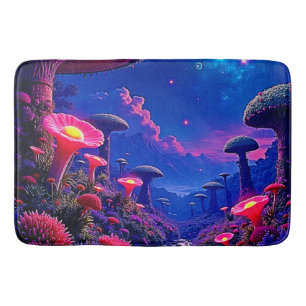 Tapete De Banheiro Design da Noite de Cogumelos Encantada