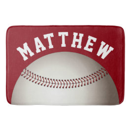 Tapete De Banheiro Design de beisebol esportivo personalizado vermelh