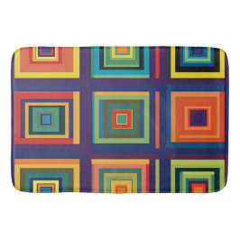 Tapete De Banheiro Design de Bloco Retroativo Colorido