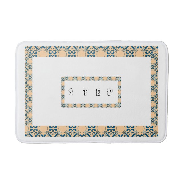 Tapete De Banheiro Design de borda do estilo passo-a-passo do Bathmat (Frente)