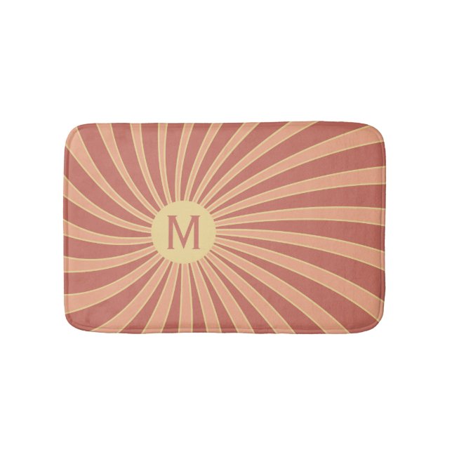 Tapete De Banheiro Design de explosão solar, estilo retrô rosa e lara (frente)