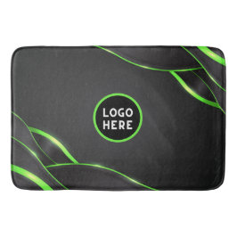 Tapete De Banheiro Design de Fluido Abstrato Preto e Verde | Adiciona