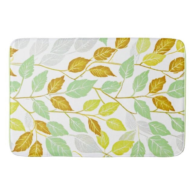 Tapete De Banheiro Design de Folha Elegante Inspirada na Natureza (Frente)