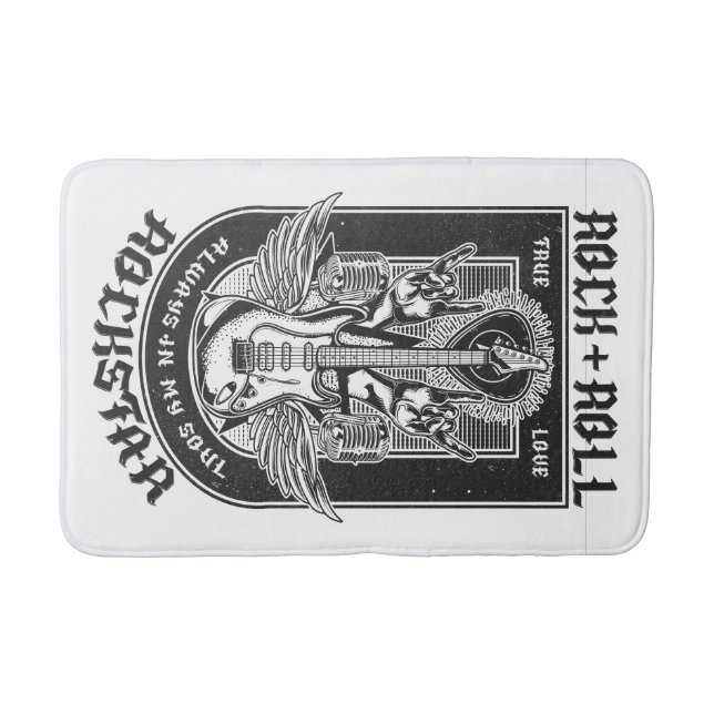 Tapete De Banheiro Design de Guitar Rock (Frente)
