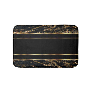 Tapete De Banheiro Design de mármore preto e Dourado