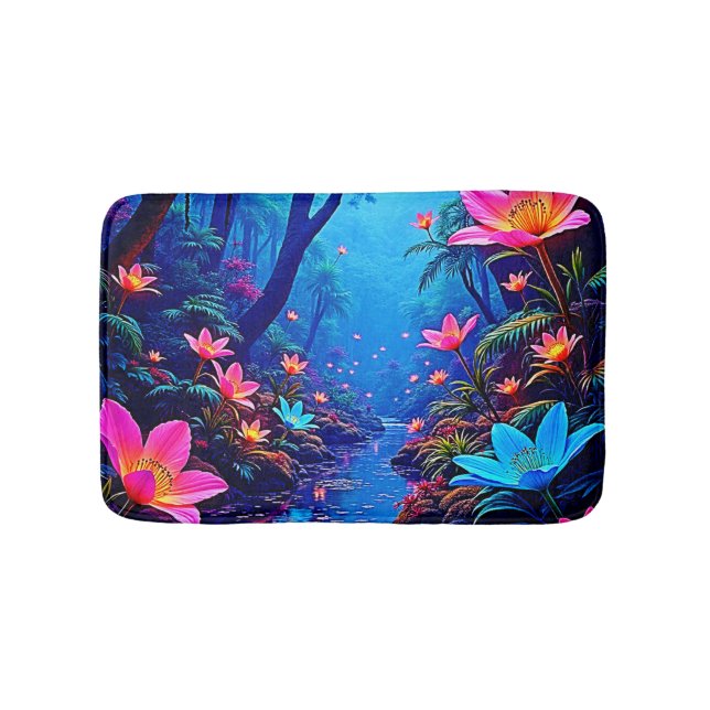 Tapete De Banheiro Design de Oásis da Selva Eetérea (frente)