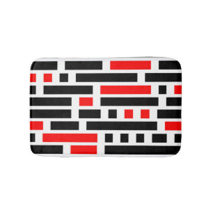 Tapete De Banheiro Design de padrão Abstrato preto-vermelho de arte r