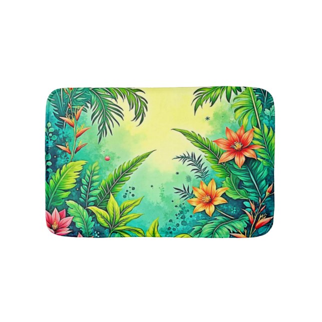 Tapete De Banheiro Design de Paraíso Tropical Jungle Lush (frente)