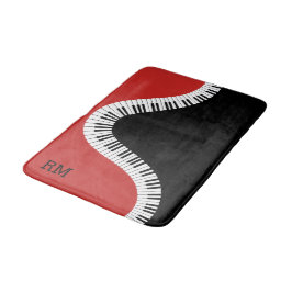 Tapete De Banheiro Design de piano, branco e preto, monograma