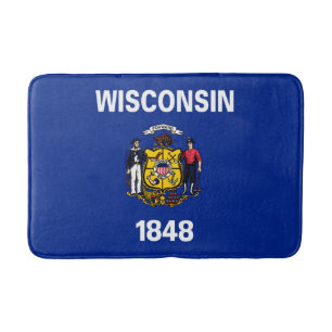 Tapete De Banheiro Design de Sinalizador do Estado de Wisconsin