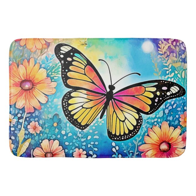 Tapete De Banheiro Design de Visualização de Octopus Colorida (Frente)