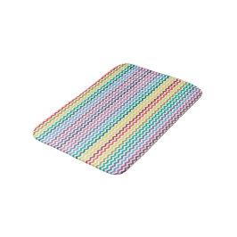 Tapete De Banheiro Design de Zig Zag Colorida Vibrante - Bath Mat