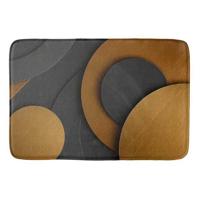 Tapete De Banheiro Design do abstrato geométrico e preto de luxo e Do (Frente)