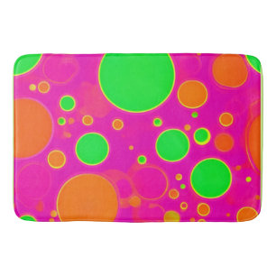 Tapete De Banheiro Design do círculo retrorreflector Neon Pink & Gree