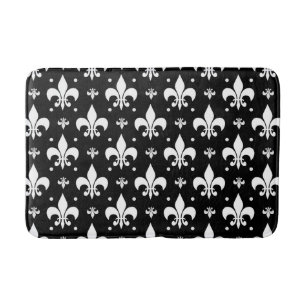 Tapete De Banheiro Design do padrão Fleur-de-lis preto