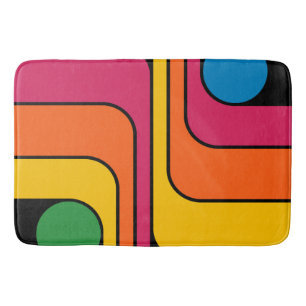 Tapete De Banheiro Design Geométrico Estilo Retro Mod Anos 70