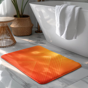 Tapete De Banheiro Design geométrico laranja e amarelo