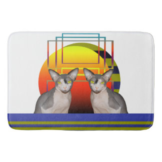 Tapete De Banheiro Design louco geométrico do gato do gato de Sphynx