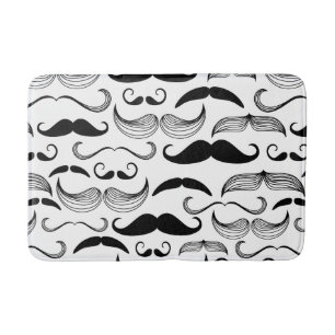 Tapete De Banheiro Design preto & branco engraçado do bigode