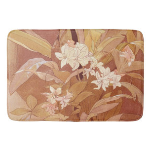 Tapete De Banheiro Detalhe Floral Art Nouveau de Alphonse Mucha