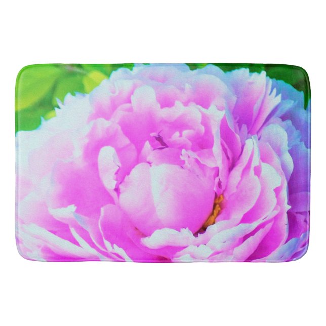 Tapete De Banheiro Detalhe impressionante da Flor de Peony Rosa Dupla (Frente)
