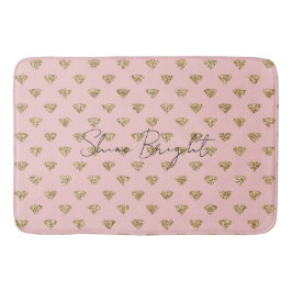 Tapete De Banheiro Diamantes Dourados Rosa Esbranquiçados