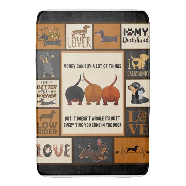 Tapete De Banheiro Dinheiro Dachshund Pode Comprar De Muitas Coisas D (Frente Vertical)