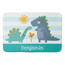 Tapete De Banheiro Dinossauros bonitos Menino Azul Strips Nome Divers