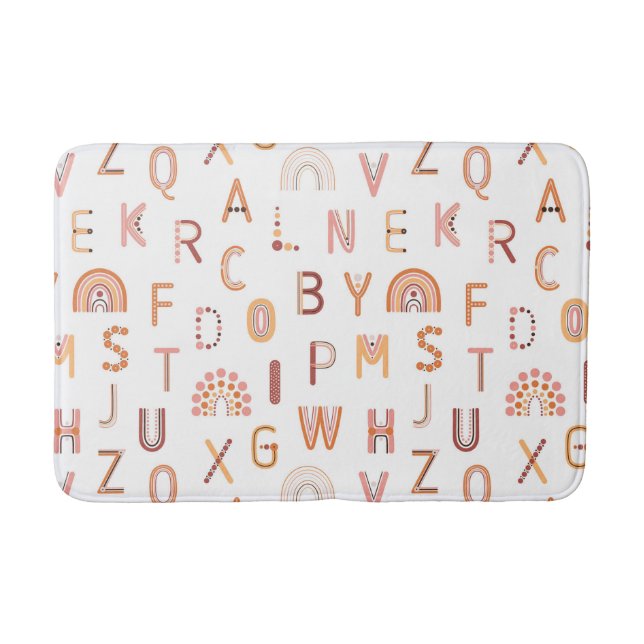 Tapete De Banheiro Diversão do Rainbow Alphabet Pattern (Frente)