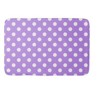 Tapete De Banheiro Diversão Roxo e Branco com Bolinhas