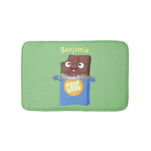 Tapete De Banheiro Doce e feliz personagem de desenho animado de barr