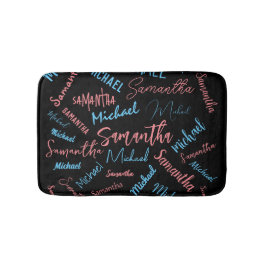 Tapete De Banheiro Dois nomes casal padrão monograma rosa claro azul