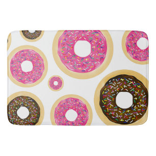 Tapete De Banheiro Donuts com Granulado Rosa e Marrom Diversão Modern