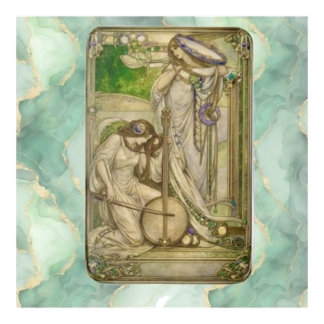 Tapete De Banheiro Donzelas da Música Art Nouveau Ilustração Vintage