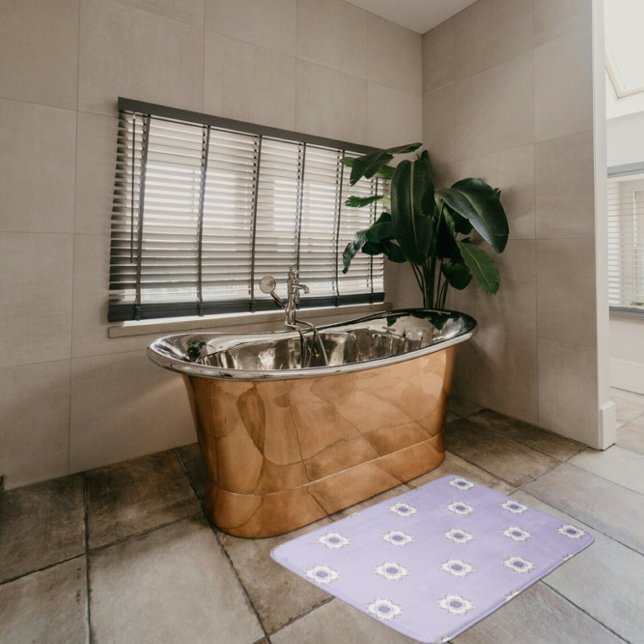 Tapete De Banheiro Dourada e roxa, Lavanda de cerâmica (Criador carregado)