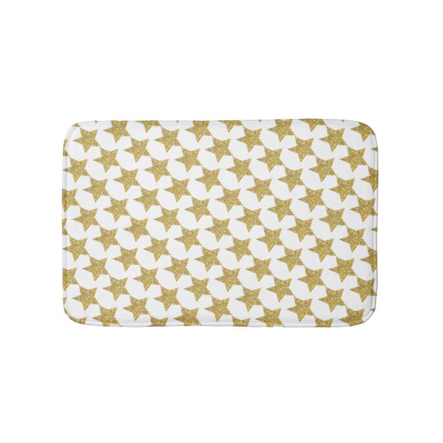 Tapete De Banheiro Dourado brilho - estrelas brancas (frente)