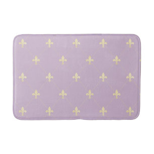 Tapete De Banheiro Dourado Fleur-de-Lis Lilac