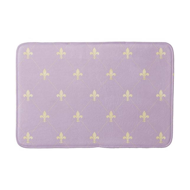 Tapete De Banheiro Dourado Fleur-de-Lis Lilac (Frente)