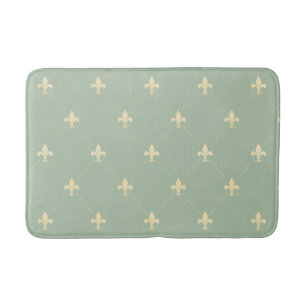 Tapete De Banheiro Dourado Fleur-de-Lis Sage