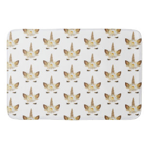 Tapete De Banheiro Dourado Glitzy Sparkle Unicorn
