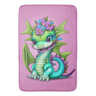 Tapete De Banheiro Dragão-bebê roxo e verde