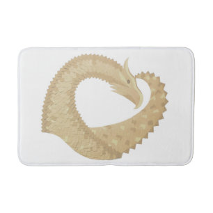 Tapete De Banheiro Dragão cardíaco Sandstone em branco