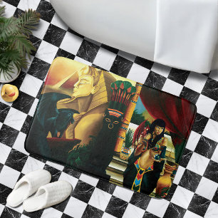 Tapete De Banheiro Dragão Gato Rainha Egípcia